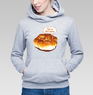 FEED SOMEONE / Накорми ближнего, Толстовка Женская серый меланж 340гр, утепленная