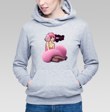 I AM SWEETY / Я сладость, Толстовка Женская серый меланж 340гр, утепленная