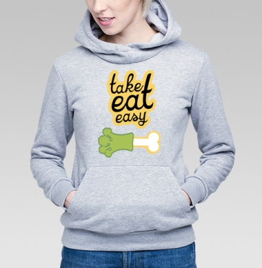 take eat easy 4 / Ешь легко 4, Толстовка Женская серый меланж 340гр, утепленная