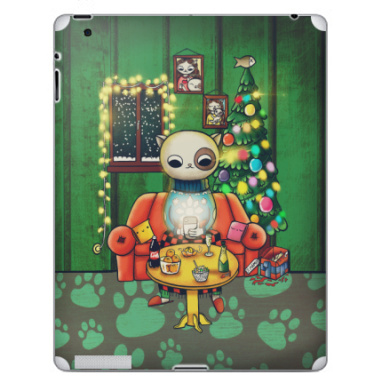 Кот в Новогоднем уюте с телефоном и подарками - Наклейки на iPad, страница 37