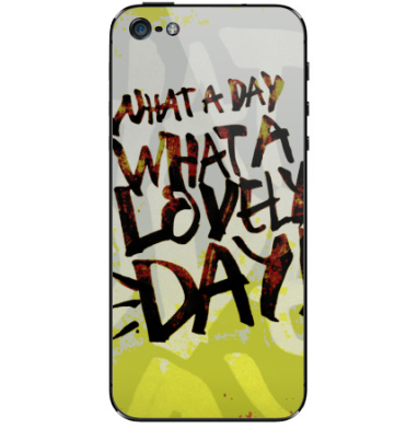 Энергичный постер с фразой 'WHAT A LOVELY DAY!' - Виниловые наклейки на iPhone 5 - купить в Москве, страница 28