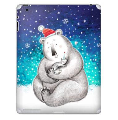 Медведь и котенок в новогодних колпаках - Наклейки на iPad, страница 32