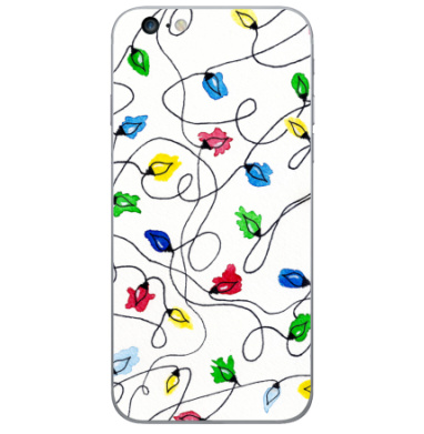 Яркая Новогодняя гирлянда на белом фоне - Виниловые наклейки на iPhone 6 plus - купить в Москве, страница 25