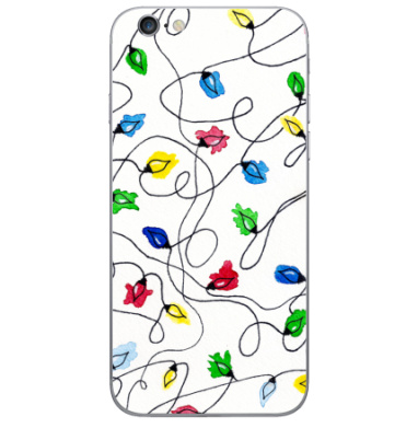 Яркая Новогодняя гирлянда на белом фоне - Виниловые наклейки на iPhone 6, 6s - купить в Москве, страница 26