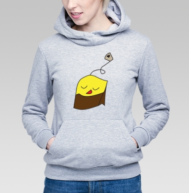 Tea Bag / Пакетик чая, Толстовка Женская серый меланж 340гр, утепленная