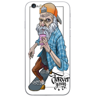 Пожилой скейтбордист «Forever Young» в кепке - Виниловые наклейки на iPhone 6, 6s - купить в Москве, страница 17