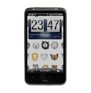 Веселый паттерн с мордочками животных - Виниловые наклейки на HTC Desire HD - купить в Москве, страница 4