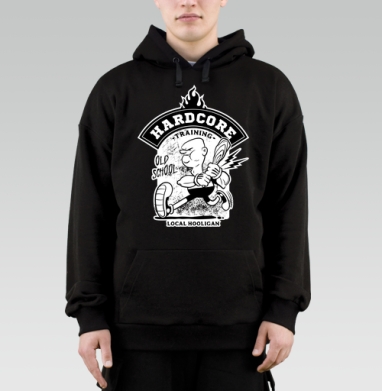 Хардкор тренинг персонаж с битой в движении local hooligan - Магазин футболок oliverclub - Дизайнерские принты