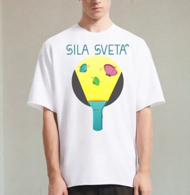 Sila Sveta / Сила Света, Футболка / Мужчинам / Оверсайз / Белая / C принтом