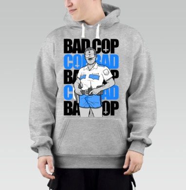 Ироничный принт Bad Cop McLOVIN в стиле комикс-арт - Магазин футболок Yumi - Дизайнерские принты