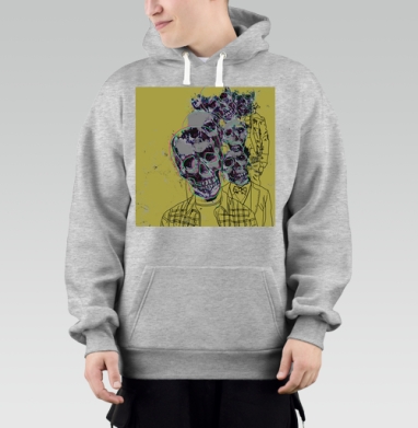 hipster skulls / Хипстерские черепа, Толстовка Mjhigh–Mel, утепленная