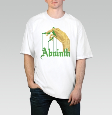 Absinth / Абсент, Футболка / Мужчинам / Оверсайз / Белая / C принтом