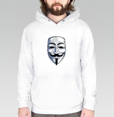 Anonymous / Анонимус, Толстовка белая Regular, утепленная