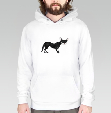 Istambul cat / Стамбульский кот, Толстовка белая Regular, утепленная
