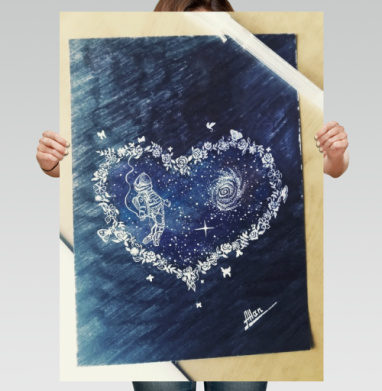 Cosmic Heart / Космическое сердце - Магазин футболок AllanG - Дизайнерские принты