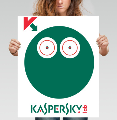 Стильный логотип Kaspersky Lab с символикой безопасности - Магазин футболок demonwa - Дизайнерские принты