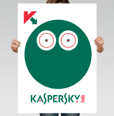 Стильный логотип Kaspersky Lab с символикой безопасности - Магазин футболок demonwa - Дизайнерские принты