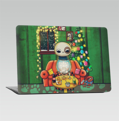 Кот в Новогоднем уюте с телефоном и подарками - Наклейки на 2010-2017 – Macbook Air, страница 30