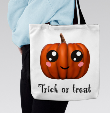 Веселая тыква для праздника Хэллоуина Trick or treat, Сумка с ручкой и внутренним карманом на молнии