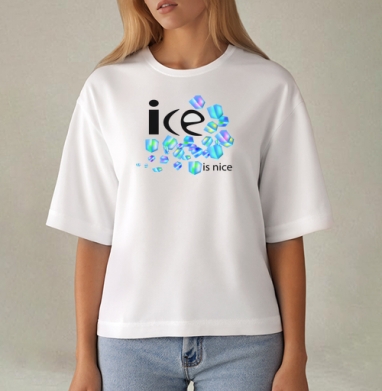 Лёд Свежесть Холодная Весёлая Надпись ice is nice - Женские Футболки