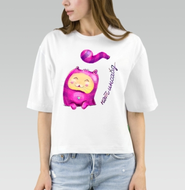Мягкая игрушка Котик в ярком костюме, Футболка женская оверсайз Mido