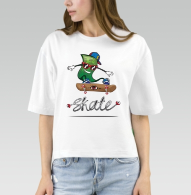Skater BUCKS / Скейтерские баксы, Футболка женская оверсайз Mido