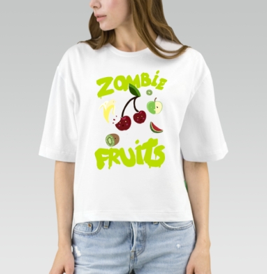 Неоновый принт Zombie Fruits с яркими фруктами, Футболка женская оверсайз Mido