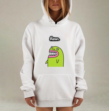 Милый говорящий монстр яркий зеленый розовый веселый, Hoodie Mjhigh Dig, оверсайз, утепленная