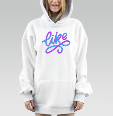 Яркая Неоновая Каллиграфия Лайка, Hoodie Mjhigh Dig, оверсайз, утепленная