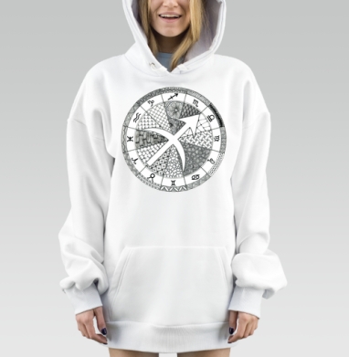 Медитативный рисунок знака зодиака стрелец астрология жизнь, Hoodie Mjhigh Dig, оверсайз, утепленная