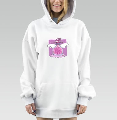 Волшебная бутылочка счастья с крыльями и позитивом счастья, Hoodie Mjhigh Dig, оверсайз, утепленная
