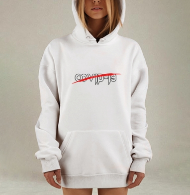 Отказаться от Коронавируса Скажем Нет Коронавирусу, Hoodie Mjhigh Dig, оверсайз, утепленная