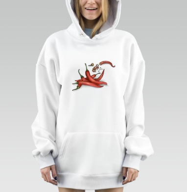Острые красные перцы чили в нарезке и семена, Hoodie Mjhigh Dig, оверсайз, утепленная