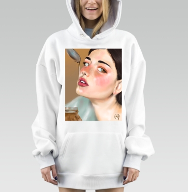 Медовая сладость женского образа для жизни сладкая как мёд, Hoodie Mjhigh Dig, оверсайз, утепленная