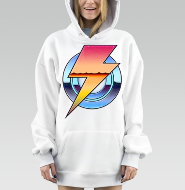 Энергия Молнии Кирпичный Закат Синие Круги, Hoodie Mjhigh Dig, оверсайз, утепленная