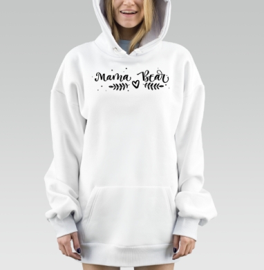 Символ Материнской Любви Мама Медведица Bea, Hoodie Mjhigh Dig, оверсайз, утепленная