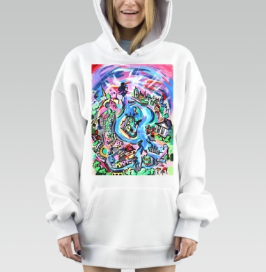 Абстрактный Петербург, Hoodie Mjhigh Dig, оверсайз, утепленная