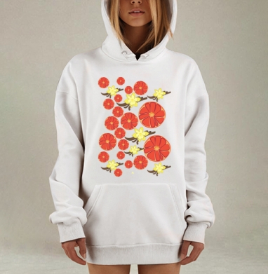 Нежный грейпфрут, Hoodie Mjhigh Dig, оверсайз, утепленная