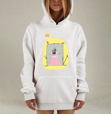 Серый Котяра, Hoodie Mjhigh Dig, оверсайз, утепленная