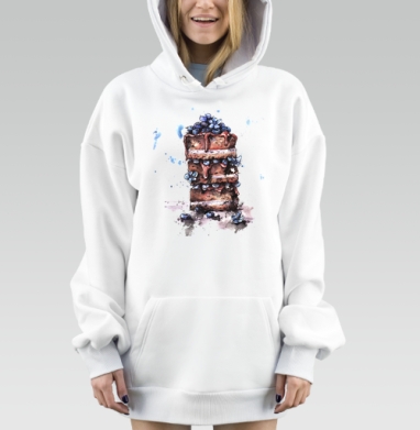 Тортик с черникой, Hoodie Mjhigh Dig, оверсайз, утепленная