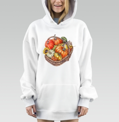 Осенние тыквы, Hoodie Mjhigh Dig, оверсайз, утепленная