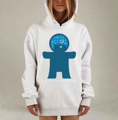 Звёздное небо. Из серии Гомункулы, Hoodie Mjhigh Dig, оверсайз, утепленная