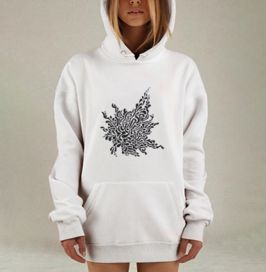 Черный цветок души моей, Hoodie Mjhigh Dig, оверсайз, утепленная