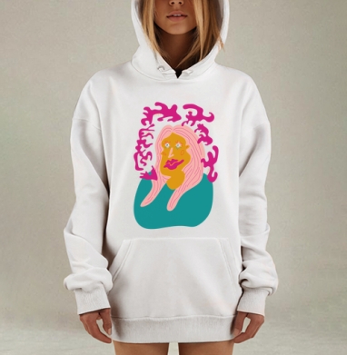 Девичье, Hoodie Mjhigh Dig, оверсайз, утепленная