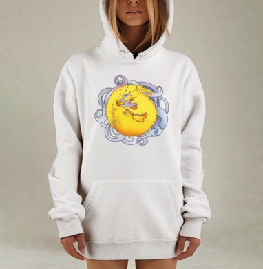 Солнечный пес, Hoodie Mjhigh Dig, оверсайз, утепленная