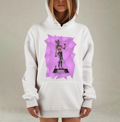 Спортивная кошка, Hoodie Mjhigh Dig, оверсайз, утепленная