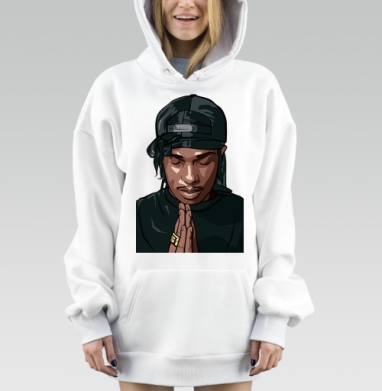 Мужской портрет в молитве с уличным стилем, Hoodie Mjhigh Dig, оверсайз, утепленная