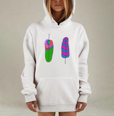 Два пера, Hoodie Mjhigh Dig, оверсайз, утепленная