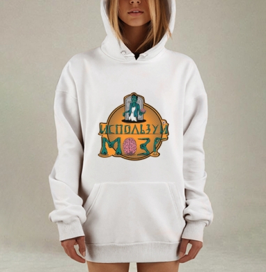 Используй мозг! #1, Hoodie Mjhigh Dig, оверсайз, утепленная