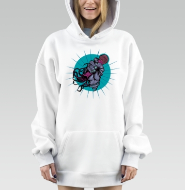 Микрофон-сцепление: сила голоса и живое искусство, Hoodie Mjhigh Dig, оверсайз, утепленная